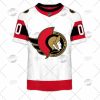 NHL Ottawa Senators Custom Name Number White 2022 Away Jersey T-Shirt