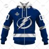 NHL Tampa Bay Lightning Custom Name Number Blue 2022 Stanley Cup Champions Home Jersey Zip Up Hoodie