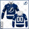 NHL Tampa Bay Lightning Custom Name Number Blue 2022 Stanley Cup Champions Home Jersey Pullover Hoodie