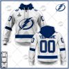 NHL Tampa Bay Lightning Custom Name Number White 2022 Stanley Cup Away Jersey Pullover Hoodie