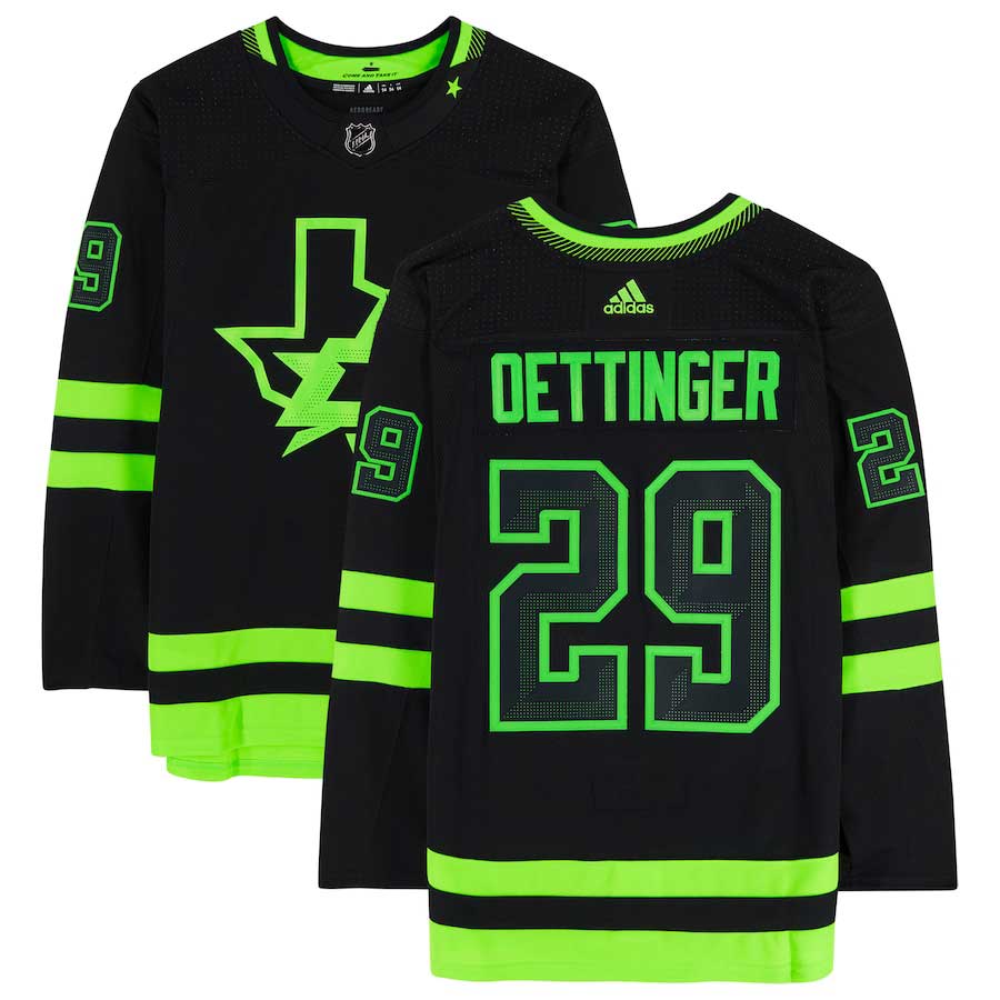 Dallas Stars Jake Oettinger Black Alternate Adidas NHL Authentic Jersey