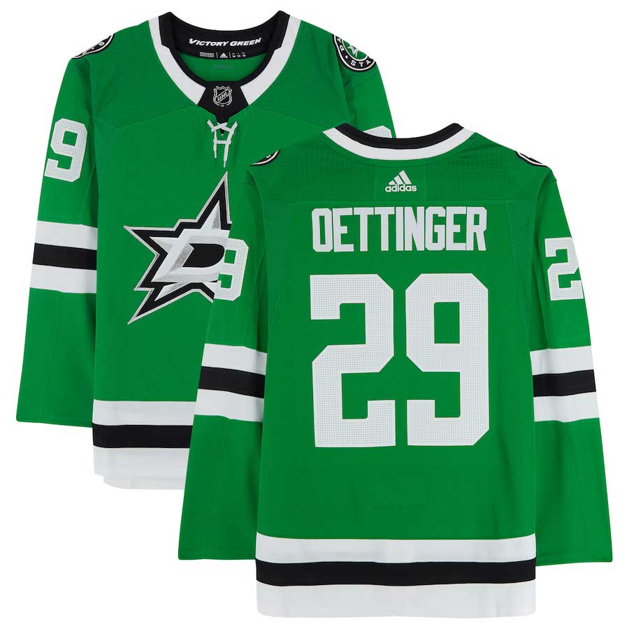 Dallas Stars Jake Oettinger Green Home Adidas NHL Authentic Jersey