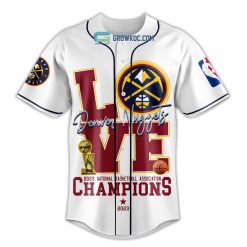 Alternative view of NBA Denver Nuggets Love 2023 Champions Baseball Jersey