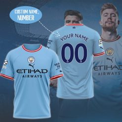 Manchester City Custom Name Number Home Jersey T-Shirt