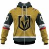 NHL Vegas Golden Knights Custom Name Number Gold 2022 Alternate Jersey Zip Up Hoodie