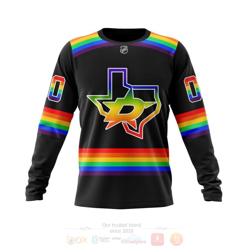 NHL Dallas Stars Custom Name Number LGBT Pride Jersey Sweatshirt