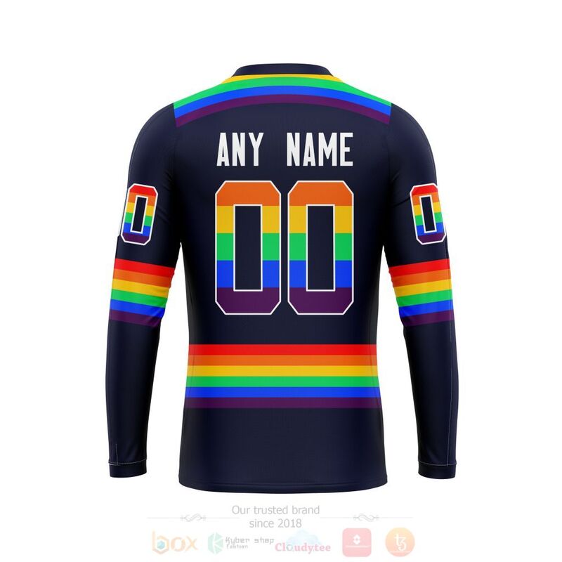 NHL Edmonton Oilers Custom Name Number LGBT Pride Jersey Sweatshirt