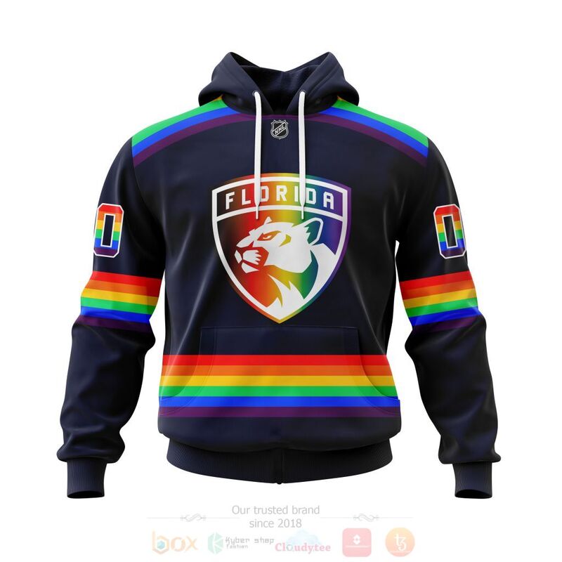 NHL Florida Panthers Custom Name Number LGBT Pride Jersey Pullover Hoodie
