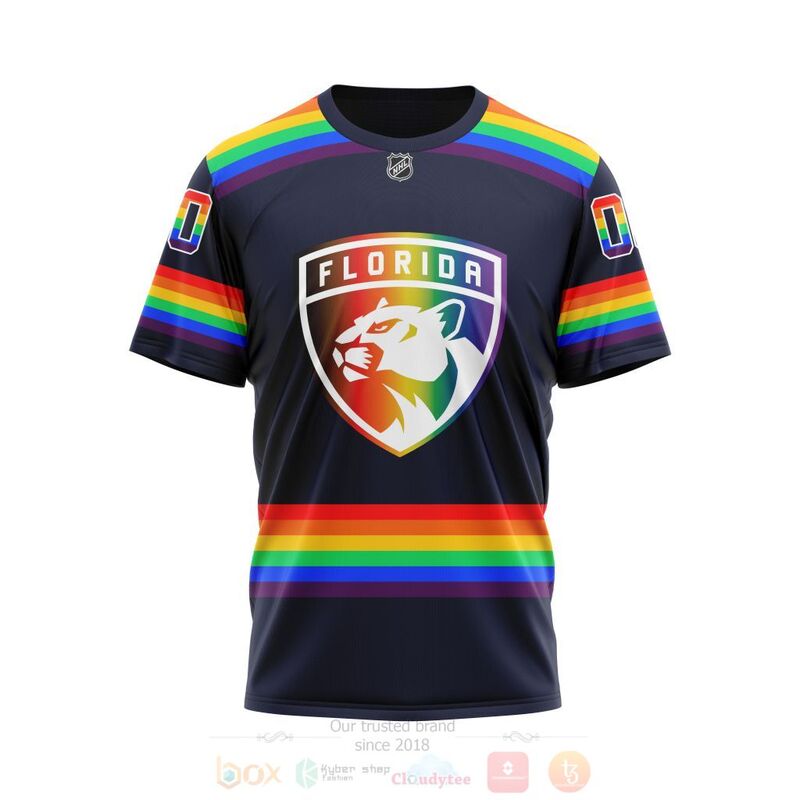 NHL Florida Panthers Custom Name Number LGBT Pride Jersey T-Shirt
