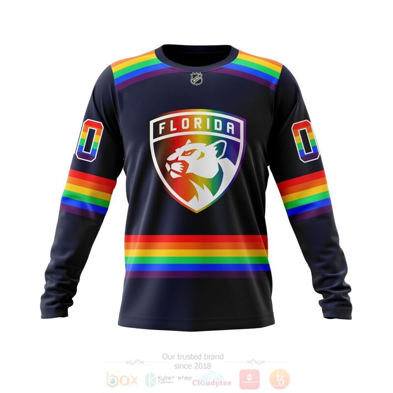 NHL Florida Panthers Custom Name Number LGBT Pride Jersey Sweatshirt NHL Florida Panthers Custom Name Number LGBT Pride Jersey Sweatshirt