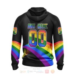 Alternative view of NHL Florida Panthers Custom Name Number Love LGBT Pride Zip Up Hoodie