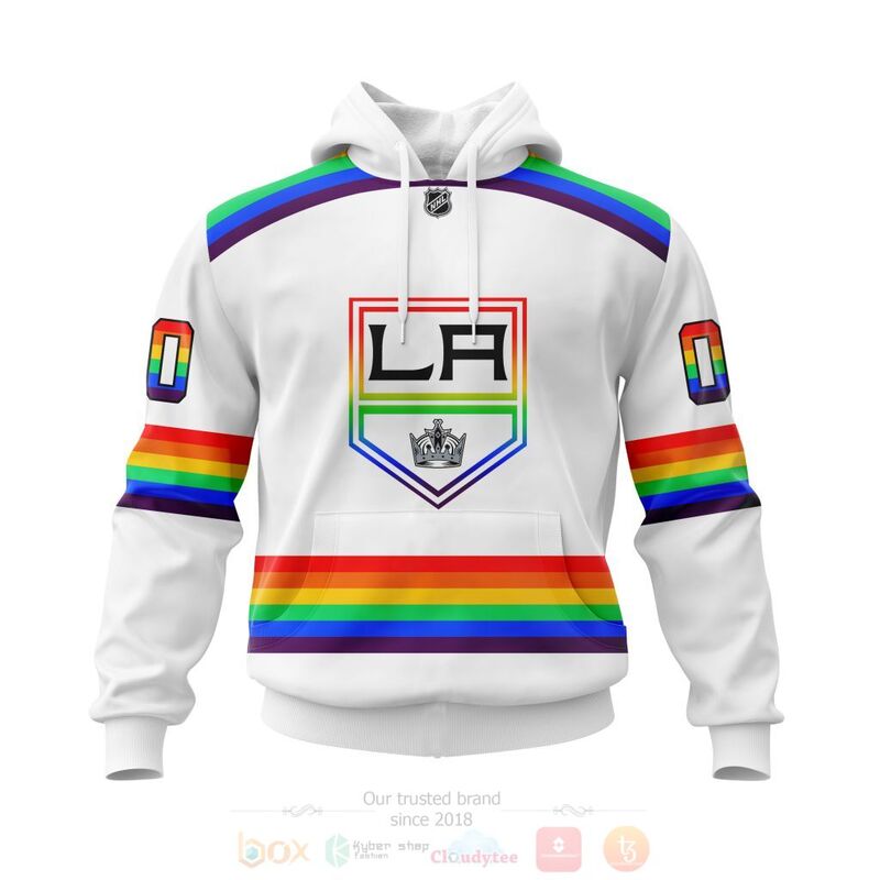 NHL Los Angeles Kings Custom Name Number LGBT Pride Jersey Pullover Hoodie
