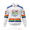 NHL Los Angeles Kings Custom Name Number LGBT Pride Jersey Zip Up Hoodie