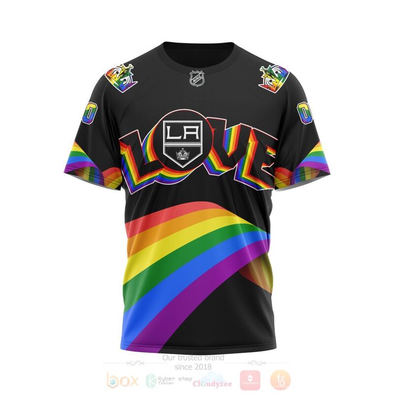 NHL Los Angeles Kings Custom Name Number Love LGBT Pride T-Shirt
