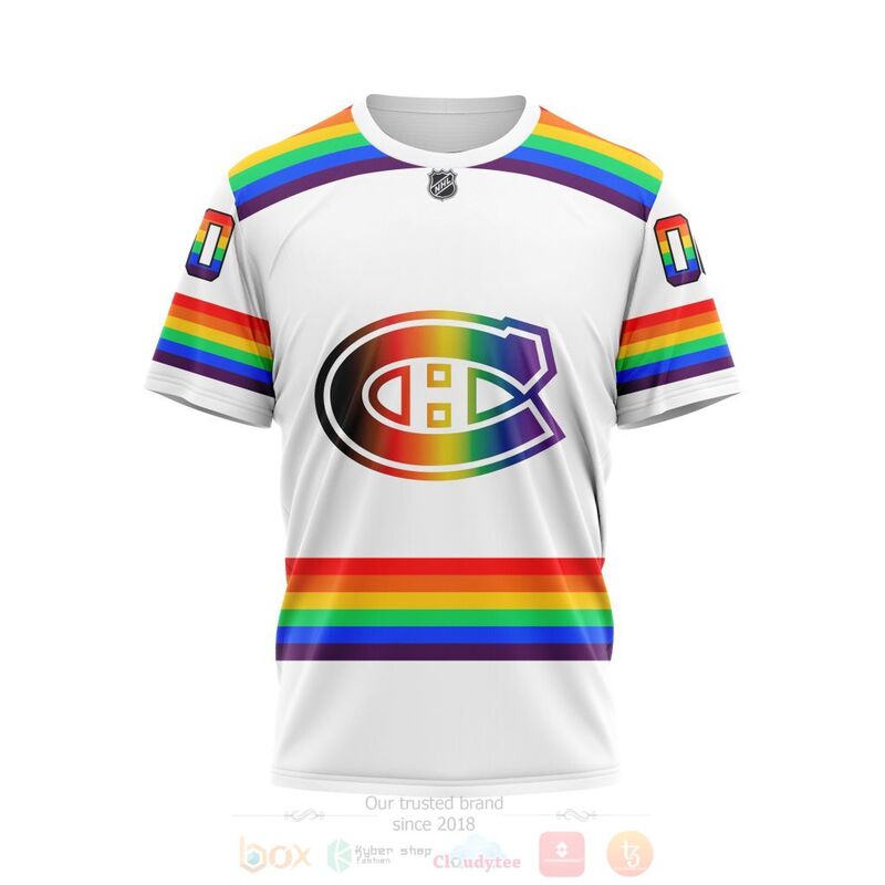 NHL Montreal Canadiens Custom Name Number LGBT Pride Jersey T-Shirt