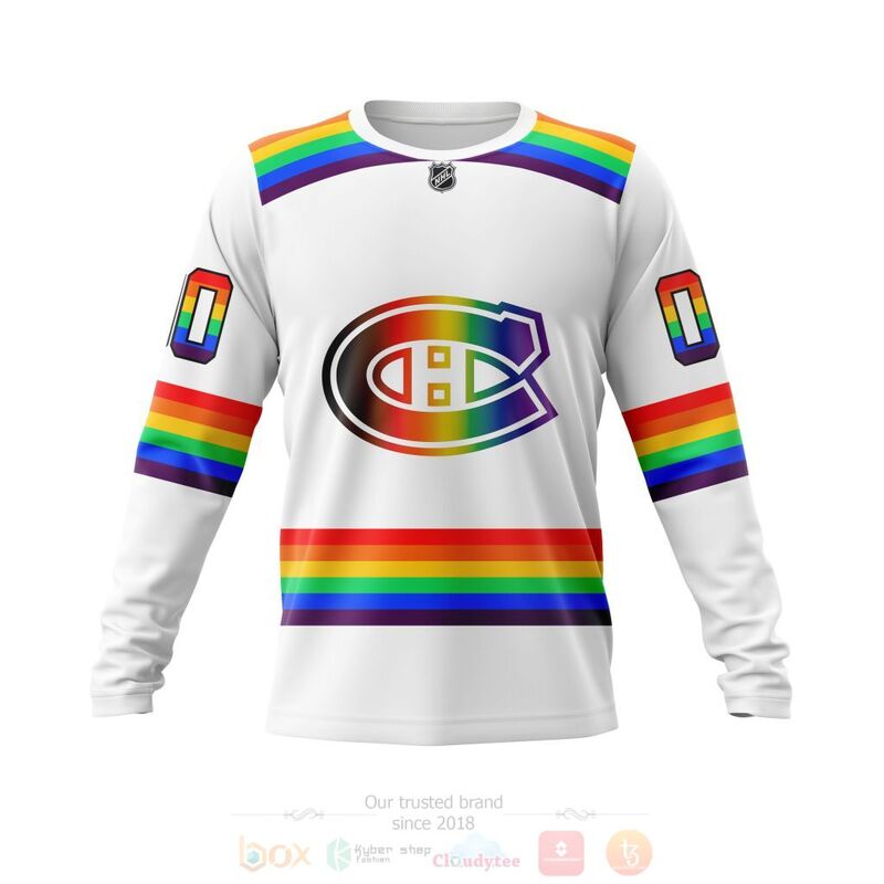 NHL Montreal Canadiens Custom Name Number LGBT Pride Jersey Sweatshirt NHL Montreal Canadiens Custom Name Number LGBT Pride Jersey Sweatshirt
