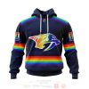 NHL Nashville Predators Custom Name Number LGBT Pride Jersey Pullover Hoodie