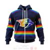 NHL Nashville Predators Custom Name Number LGBT Pride Jersey Zip Up Hoodie