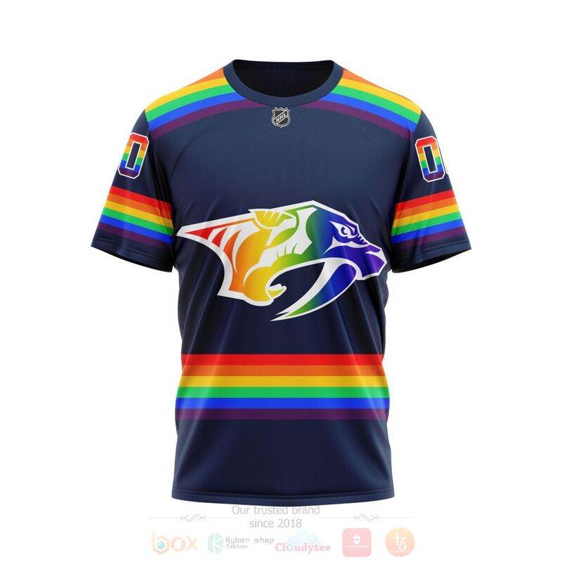 NHL Nashville Predators Custom Name Number LGBT Pride Jersey T-Shirt NHL Nashville Predators Custom Name Number LGBT Pride Jersey T-Shirt