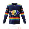 NHL Nashville Predators Custom Name Number LGBT Pride Jersey Sweatshirt