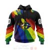 NHL Nashville Predators Custom Name Number LGBT Pride Grunge Zip Up Hoodie