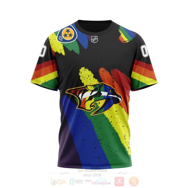 NHL Nashville Predators Custom Name Number LGBT Pride Grunge T-Shirt NHL Nashville Predators Custom Name Number LGBT Pride Grunge T-Shirt