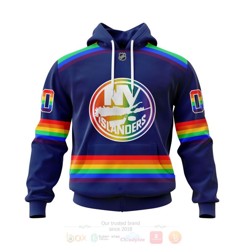 NHL New York Islanders Custom Name Number LGBT Pride Jersey Pullover Hoodie NHL New York Islanders Custom Name Number LGBT Pride Jersey Pullover Hoodie