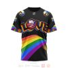 NHL New York Islanders Custom Name Number Love LGBT Pride T-Shirt