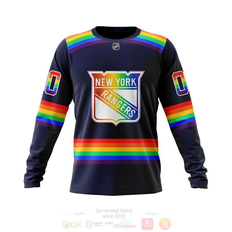 NHL New York Rangers Custom Name Number LGBT Pride Jersey Sweatshirt