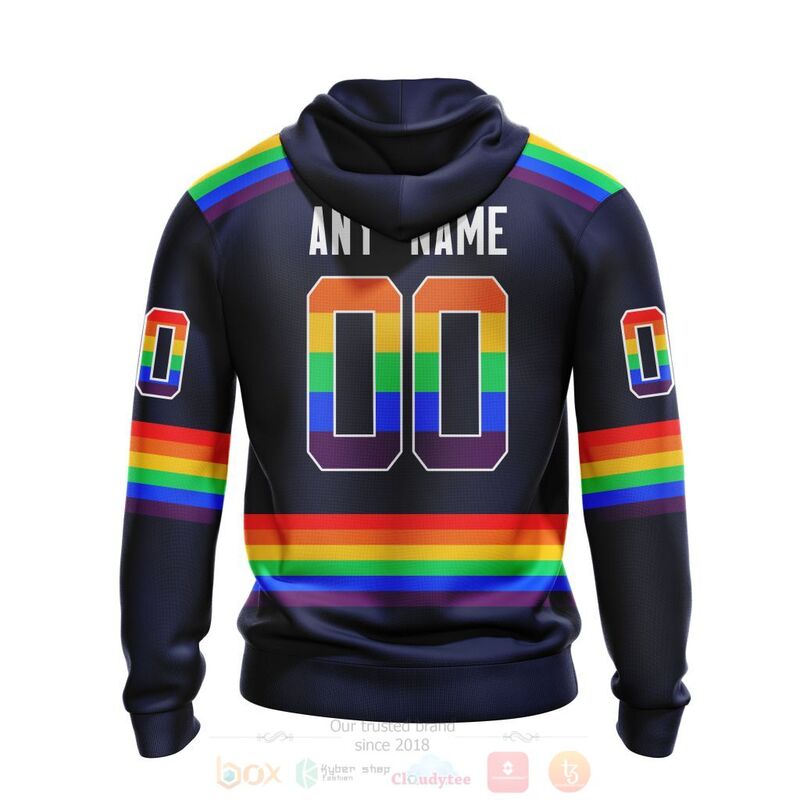 NHL New York Rangers Custom Name Number LGBT Pride Jersey Zip Up Hoodie
