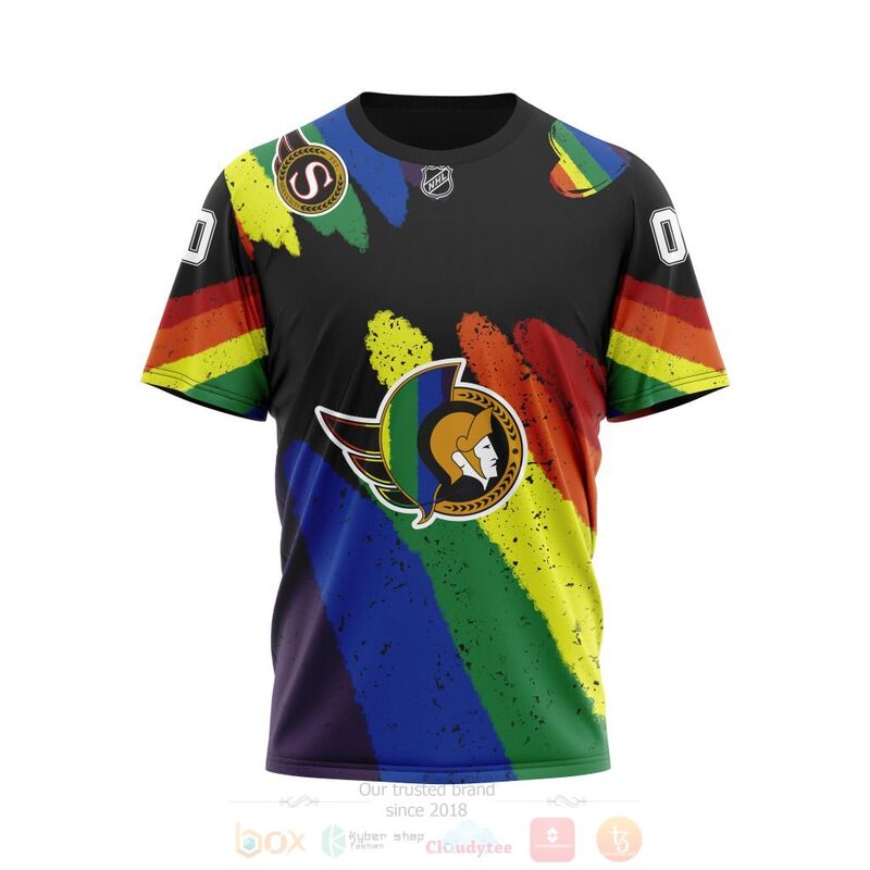 NHL Ottawa Senators Custom Name Number LGBT Pride Grunge T-Shirt NHL Ottawa Senators Custom Name Number LGBT Pride Grunge T-Shirt