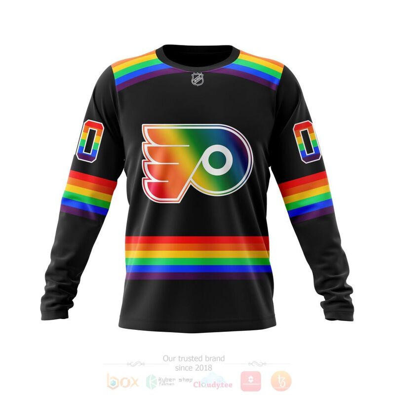 NHL Philadelphia Flyers Custom Name Number LGBT Pride Jersey Sweatshirt