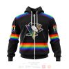 NHL Pittsburgh Penguins Custom Name Number LGBT Pride Jersey Zip Up Hoodie