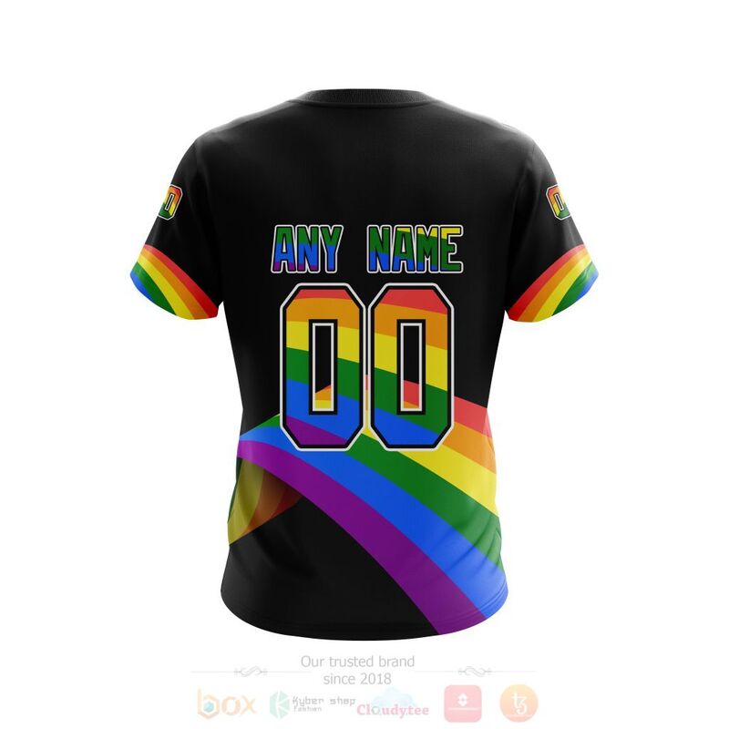 NHL Pittsburgh Penguins Custom Name Number Love LGBT Pride T-Shirt