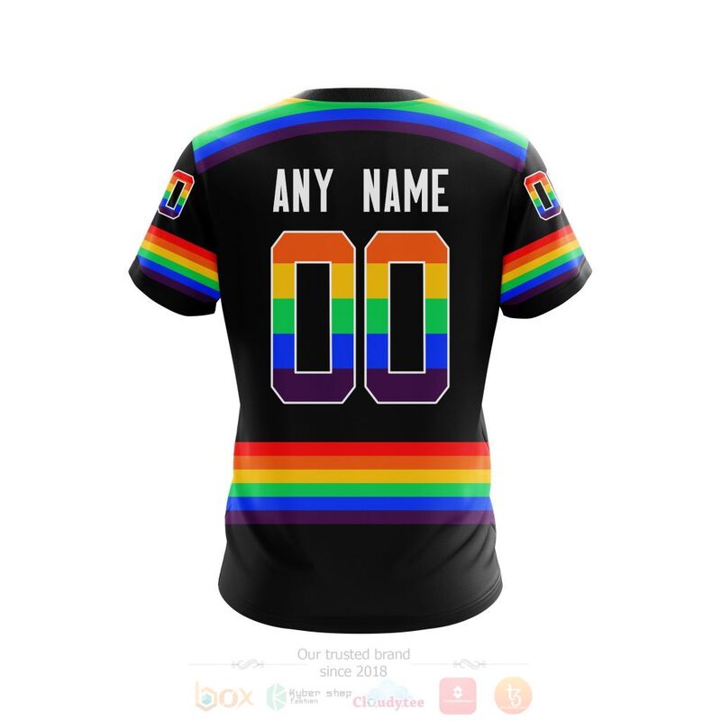 NHL San Jose Sharks Custom Name Number LGBT Pride Jersey T-Shirt