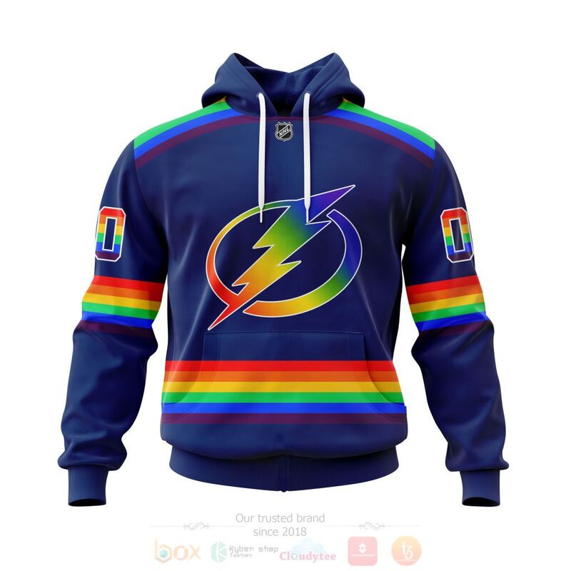 NHL Tampa Bay Lightning Custom Name Number LGBT Pride Jersey Pullover Hoodie NHL Tampa Bay Lightning Custom Name Number LGBT Pride Jersey Pullover Hoodie