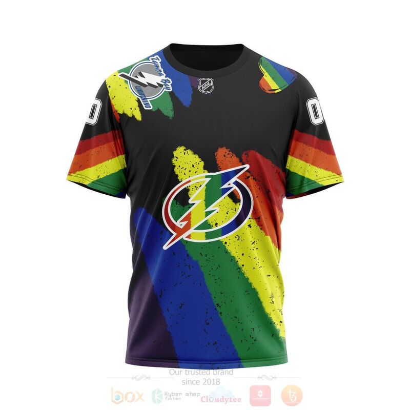 NHL Tampa Bay Lightning Custom Name Number LGBT Pride Grunge T-Shirt NHL Tampa Bay Lightning Custom Name Number LGBT Pride Grunge T-Shirt