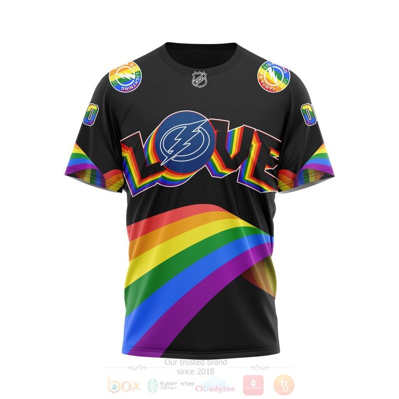 NHL Tampa Bay Lightning Custom Name Number Love LGBT Pride T-Shirt NHL Tampa Bay Lightning Custom Name Number Love LGBT Pride T-Shirt