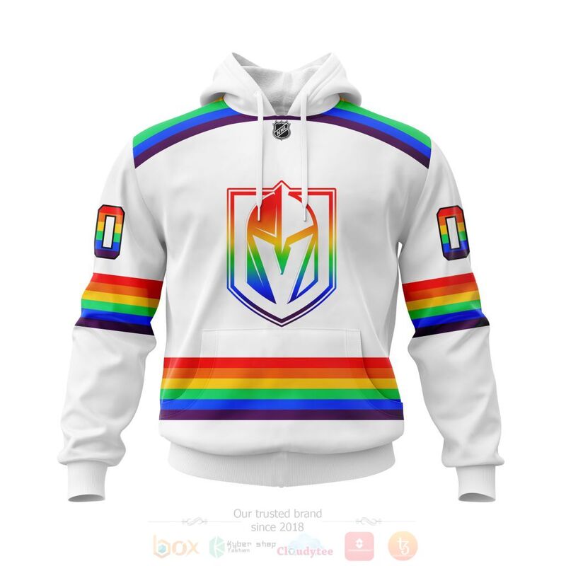 NHL Vegas Golden Knights Custom Name Number LGBT Pride Jersey Pullover Hoodie