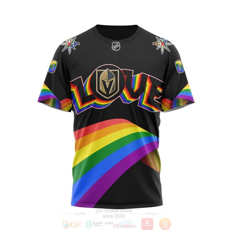 NHL Vegas Golden Knights Custom Name Number Love LGBT Pride T-Shirt NHL Vegas Golden Knights Custom Name Number Love LGBT Pride T-Shirt