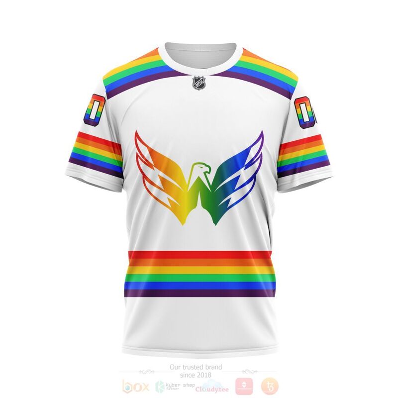 NHL Washington Capitals Custom Name Number LGBT Pride Jersey T-Shirt NHL Washington Capitals Custom Name Number LGBT Pride Jersey T-Shirt