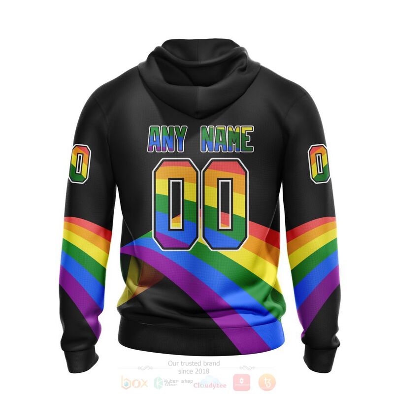 NHL Washington Capitals Custom Name Number Love LGBT Pride Zip Up Hoodie