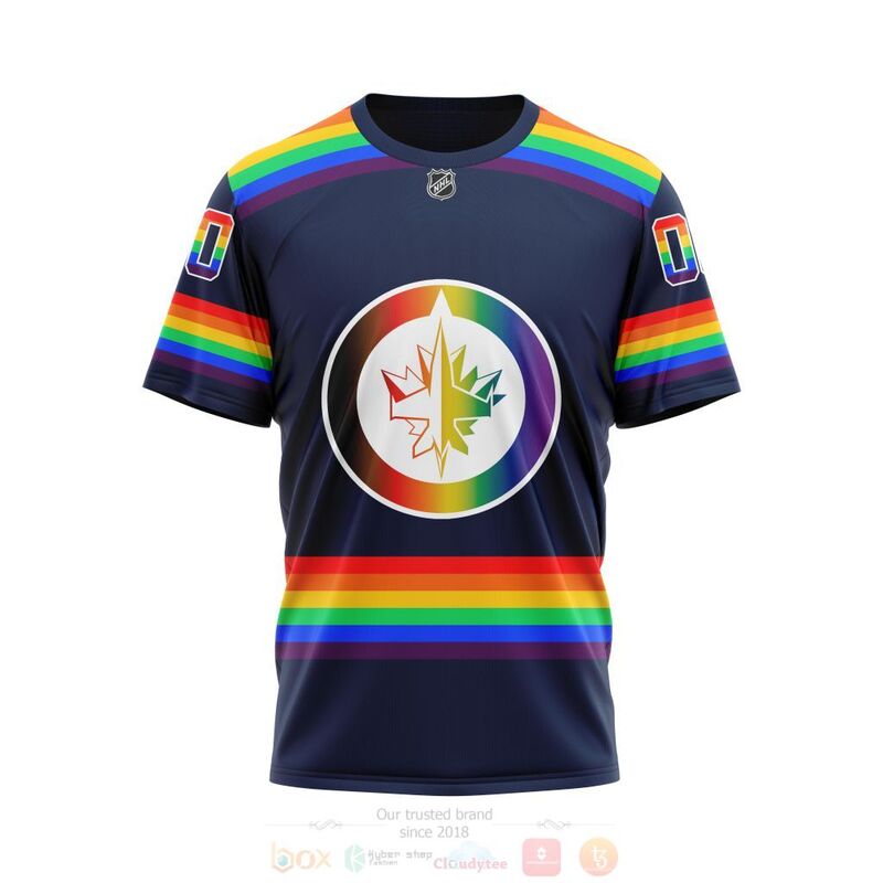 NHL Winnipeg Jets Custom Name Number LGBT Pride Jersey T-Shirt