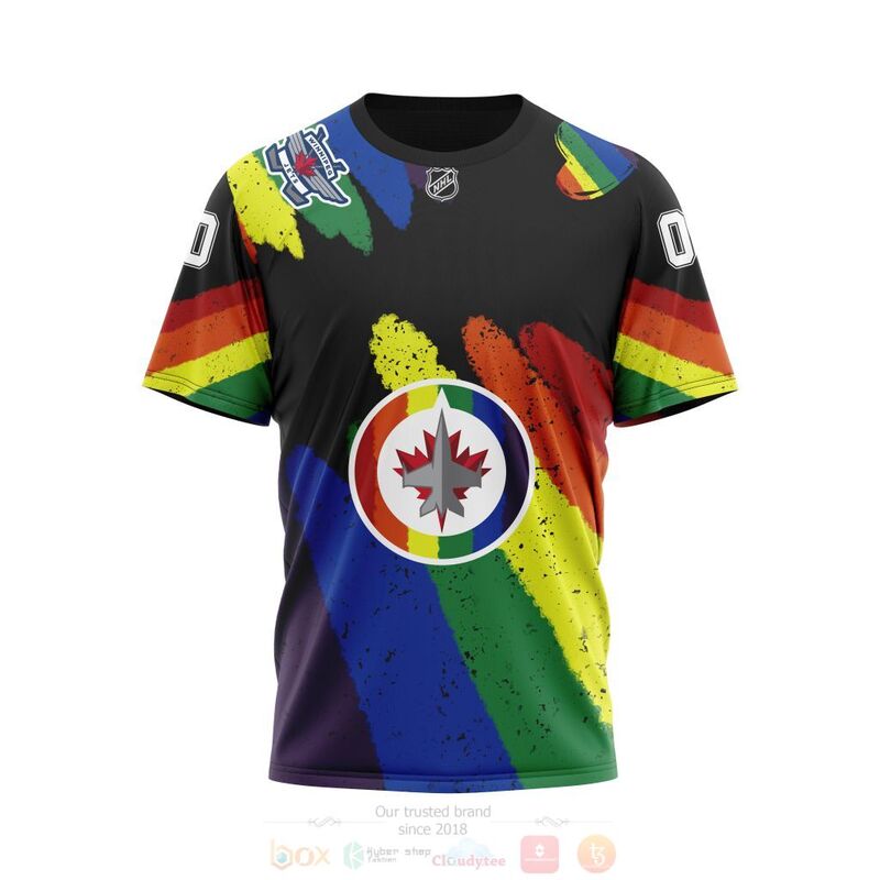 NHL Winnipeg Jets Custom Name Number LGBT Pride Grunge T-Shirt NHL Winnipeg Jets Custom Name Number LGBT Pride Grunge T-Shirt