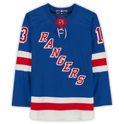 New York Rangers Alexis Lafreniere Blue Adidas NHL Authentic Jersey - Image 2