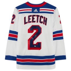 New York Rangers Brian Leetch White Adidas NHL Authentic Jersey - Image 2