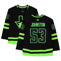Dallas Stars Wyatt Johnston Black Alternate Adidas NHL Authentic Jersey