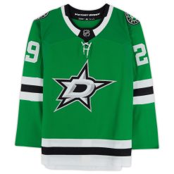 Dallas Stars Jake Oettinger Green Home Adidas NHL Authentic Jersey - Image 2