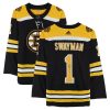 Boston Bruins Jeremy Swayman Black Home Adidas NHL Authentic Jersey
