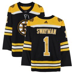 Boston Bruins Jeremy Swayman Black Home Adidas NHL Authentic Jersey